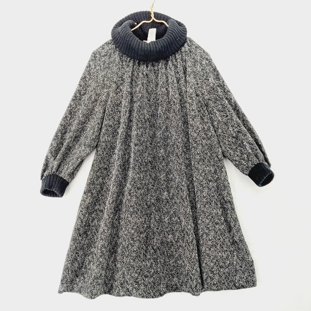 Corey Lynn Calter Black Heather Gray Long Sleeve Turtle Neck Sweater Dress P2711
